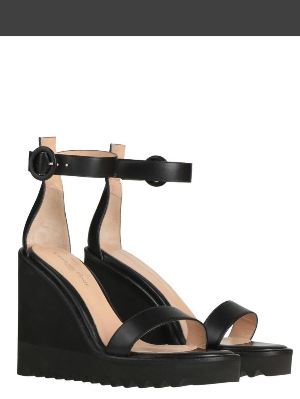 EUC GIANVITO ROSSI ANKLE STRAP LEATHER WEDGE SZ 38.5 (US 8)